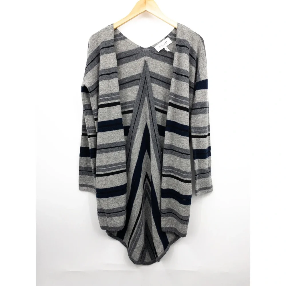 Derek Lam 10 Crosby Womens Wool‎ Black Grey Cardigan Striped Small